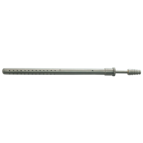 Poole Suction Tube 22cm, 10cm Dia, Fenestrated / Stainless Steel