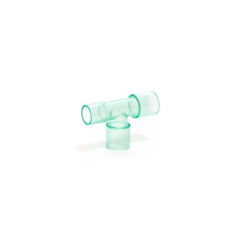 Anaethetic Circuit Connector - T Connector 22m-22f with tail that fits 22m