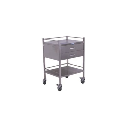 Nordic Stainless Steel Trolley Double Drawer 490mm x 490mm x 900mm